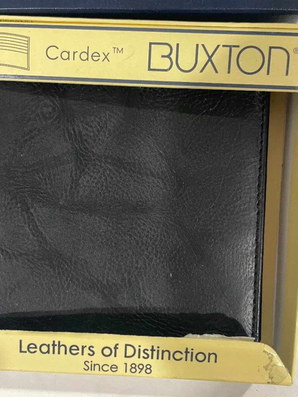 Men's Bi-Fold (Bill Fold) Buxton Black Genuine Leather Cardex Wallet in Box